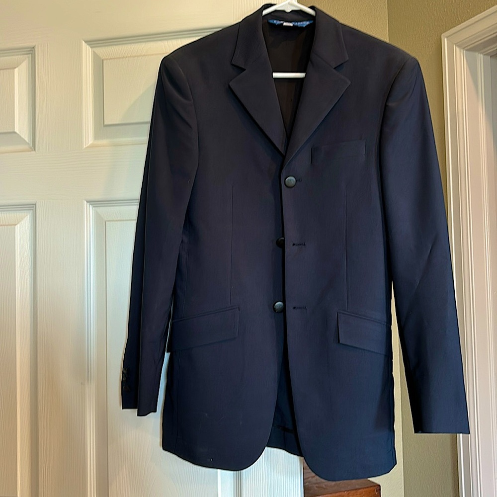 R. J. Classics Men’s National show/English riding coat, size 34R, Navy